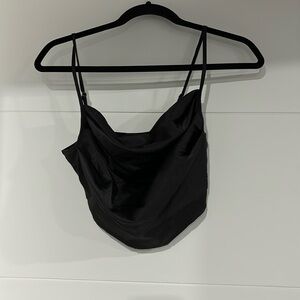SHEIN black cowl neck crop top with adjustable straps